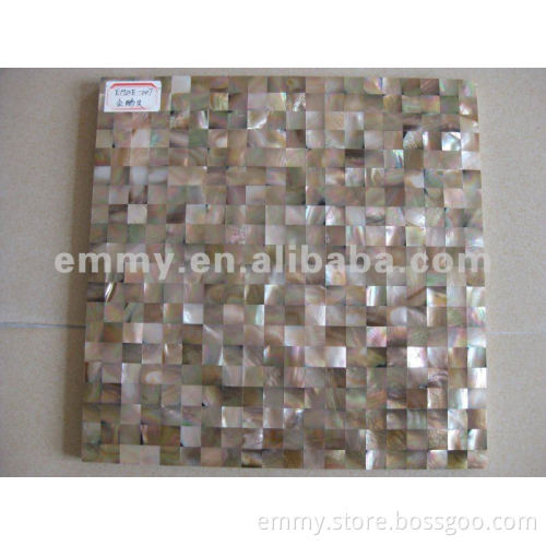 Natural square brown mother of pearl seashell mosaic wall tile